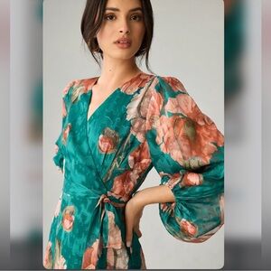 Hutch V-Neck Textured Wrap Dress